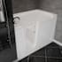 MediTub 60" Fiberglass Soaking Walk In Tub for Alcove Installations with Left Drain, Drain Assembly, Overflow, Fast Filling Roman Tub Filler and Hand Shower White