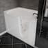 MediTub 60" Fiberglass Whirlpool Walk In Tub for Alcove Installations with Right Drain, Drain Assembly, Overflow, Powered Fast Drain, Roman Tub Filler and Hand Shower White