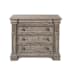 Meridian Setis 36" Wide 4 Drawer Rubberwood Dresser French Gray