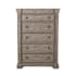 Meridian Setis 42" Wide 6 Drawer Rubberwood Dresser French Gray