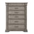Meridian Lugdunensis 44" Wide 6 Drawer Hardwood Dresser Heritage Taupe