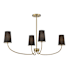 Meridian 4 Light 38" Wide Chandelier Natural Brass