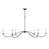 Meridian 6 Light 60" Wide Taper Candle Chandelier Matte Black