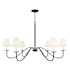 Meridian 6 Light 60" Wide Chandelier Black / Natural Brass