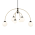 Meridian 6 Light 38" Wide Abstract Chandelier Matte Black with Natural Brass