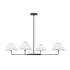 Meridian Pleated 4 Light 41" Wide Chandelier Matte Black