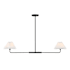 Meridian Pleated 2 Light 44" Wide Linear Chandelier Matte Black