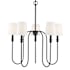 Meridian 5 Light 27" Wide Chandelier with Fabric Shade Aged Iron