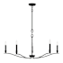 Meridian 5 Light 15" Tall Taper Candle Style Chandelier Matte Black