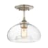 Meridian Single Light 11" Wide Semi-Flush Ceiling Fixture Brushed Nickel