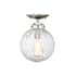 Meridian Single Light 8" Wide Semi-Flush Globe Ceiling Fixture Brushed Nickel