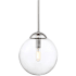 Meridian 8" Wide Mini Pendant with Clear Glass Shade Chrome