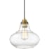 Meridian Single Light 10" Wide Pendant Natural Brass