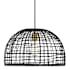 Meridian 18" Wide Single Light Pendant with Rattan Shade Black / Natural Brass