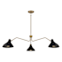 Meridian 3 Light 55" Wide Chandelier Matte Black / Natural Brass
