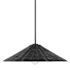 Meridian 20" Wide Pendant with Rattan Shade Matte Black