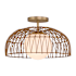 Meridian 18" Wide Semi-Flush Ceiling Fixture / Converts to Pendant Natural Brass
