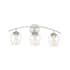 Meridian 3 Light 24" Wide Bathroom Vanity Light with Clear Glass Shades Brushed Nickel
