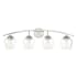 Meridian 4 Light 33" Wide Bathroom Vanity Light with Clear Glass Shades Brushed Nickel