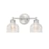 Meridian 2 Light 16" Wide Bathroom Vanity Light with Halophane Glass Shades Brushed Nickel