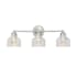 Meridian 3 Light 24" Wide Bathroom Vanity Light with Halophane Glass Shades Brushed Nickel