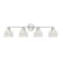 Meridian 4 Light 32" Wide Bathroom Vanity Light with Halophane Glass Shades Brushed Nickel