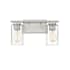 Meridian 2 Light 15" Wide Bathroom Vanity Light with Swirl Glass Shades Brushed Nickel