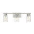 Meridian 3 Light 24" Wide Bathroom Vanity Light with Swirl Glass Shades Brushed Nickel