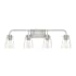 Meridian 4 Light 32" Wide Bathroom Vanity Light with Tapered Clear Glass Shades Brushed Nickel