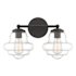 Meridian 2 Light 17" Wide Vanity Light with Clear Glass Shades Oil Rubbed Bronze