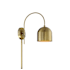 Meridian Single Light 13" Tall Plug-In Wall Sconce Natural Brass