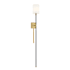 Meridian 49" Tall Hardwired or Plug-In Wall Sconce Black / Natural Brass