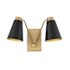 Meridian 2 Light 11" Tall Wall Sconce Matte Black / Natural Brass