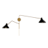 Meridian 2 Light 21" Tall Hardwired or Plug-In Wall Sconce Matte Black / Natural Brass