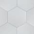 Merola Tile Gaudi Lux - 9" x 10" Hexagon Floor and Wall Tile - Satin, Textured Visual - Sold by Carton (11.5 SF/Carton) White