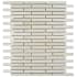 Merola Tile Rustica Brick - 1" x 4" Rectangle Linear Floor and Wall Mosaic Tile - Glossy Stone Visual - Sold by Sheet (0.95 SF/Sheet) Glacier