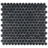 Merola Tile Hudson Penny Round - 1" x 1" Circle Penny Floor and Wall Mosaic Tile - Glossy Tile Visual - Sold by Carton (10.5 SF/Carton) Black