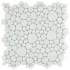 Merola Tile Pebble - 11" x 11" Specialty Pebble and Rock Floor and Wall Mosaic Tile - Glossy Porcelain Visual - Sold by Carton (8.3 SF/Carton) White