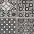 Merola Tile Classico - 12" x 12" Square Encaustic Floor and Wall Mosaic Tile - Glossy Porcelain Visual - Sold by Carton (9.6 SF/Carton) Black