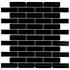 Merola Tile Metro Brick - 1" x 3" Rectangle Brick Floor and Wall Mosaic Tile - Matte Tile Visual - Sold by Carton (9.6 SF/Carton) Matte Black