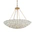 Metropolitan Coastlyn 6 Light 28" Wide Pendant Legacy Brass / White Ceramic Accents