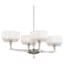 Metropolitan Sutton 4 Light 38" Wide Chandelier with Silk and Ribbed Glass Shades Polished Nickel