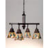Meyda Tiffany Stained Glass / Tiffany 4 Light Down Lighting Chandelier from the Mackintosh Bungalow Collection Tiffany Glass