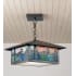 Meyda Tiffany Single Light 11-1/2" Wide Pendant with Handmade Shade Craftsman Brown