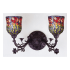 Meyda Tiffany 19" Wide 2 Light Double Sconce with Stained Glass Shades Mahogany Bronze
