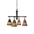 Meyda Tiffany Stained Glass / Tiffany 4 Light Down Lighting Chandelier from the Prairie Dragonfly Collection Tiffany Glass