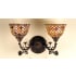 Meyda Tiffany 18" Wide 2 Light Double Sconce with Stained Glass Shades Mahogany Bronze