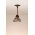 Meyda Tiffany Single Light 7" Wide Mini Pendant with Handmade Shade Mahogany Bronze