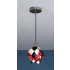 Meyda Tiffany  Mini Pendant from the Metro Handkerchief Collection Black / White Check with Red Stripe