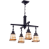 Meyda Tiffany Arrowhead Mission 4 Light 22" Wide Chandelier with Tiffany Glass Shade N/A